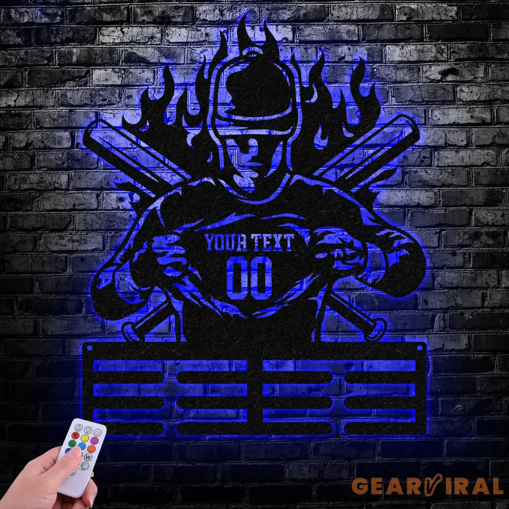 Baseball Custom Name Medal Hanger - Medal Display Sports Medals Kids Room Sports Decor Baseball Athletic Awards Vs2