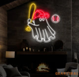 Baseball Ghost Neon Sign - Custom LED Wall Decor Baseball Fan Gift Sports Bar Light Halloween Baseball Art Unique