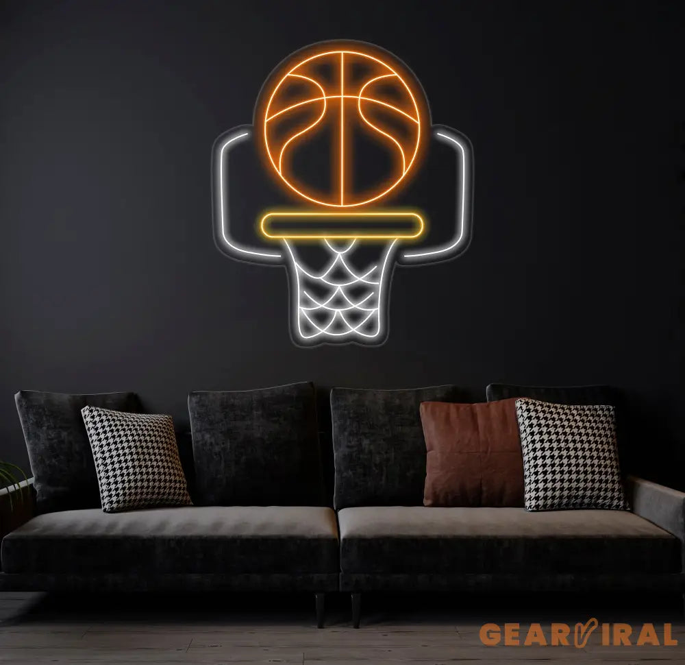 Basketball Hoop Neon Sign Personalized Basketball Sign Basketball Gift Basketball Room Decor Wall Gift For Boy