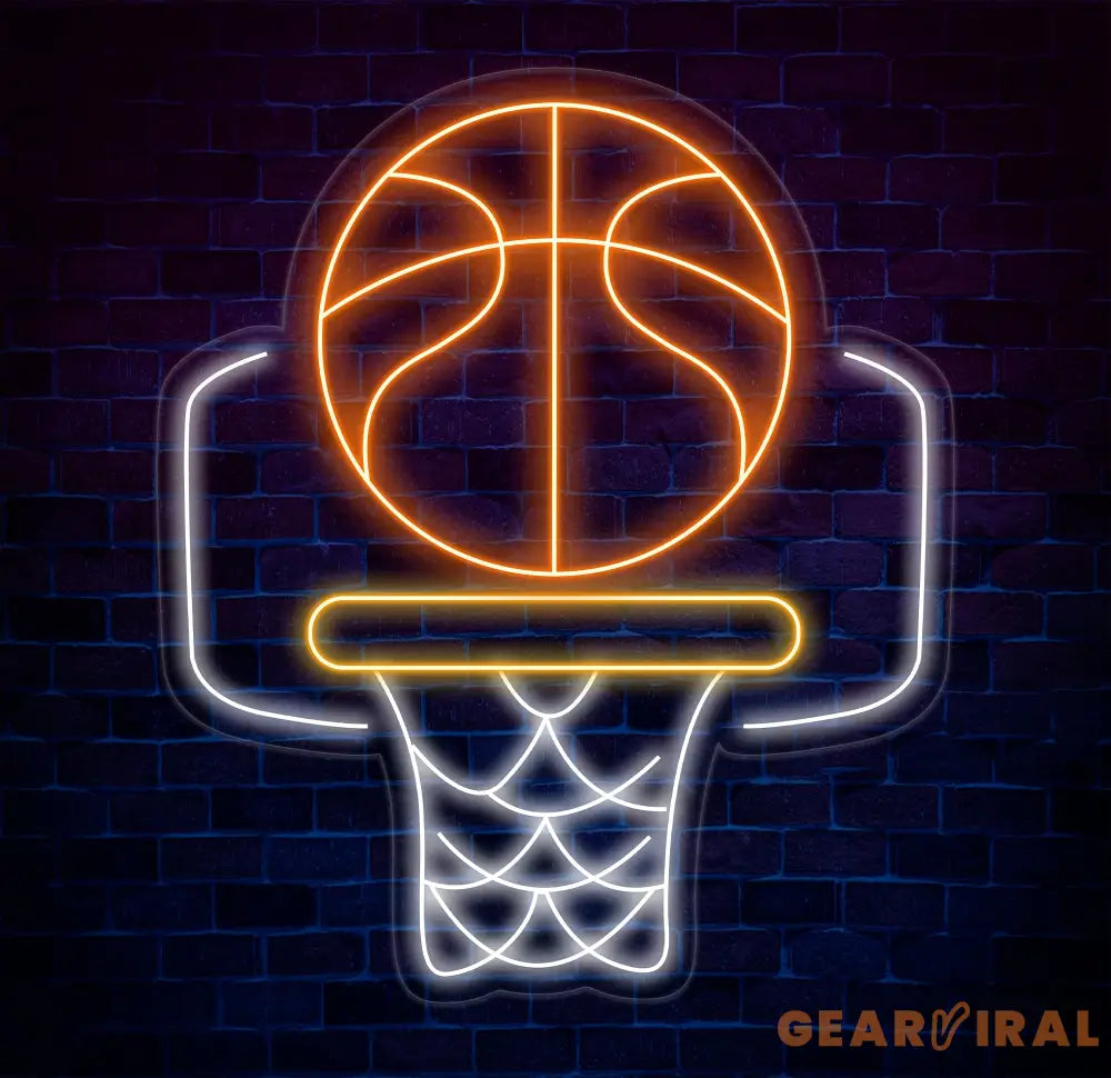 Basketball Hoop Neon Sign Personalized Basketball Sign Basketball Gift Basketball Room Decor Wall Gift For Boy
