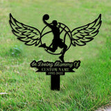 Basketball Memorial Plaque Stake - Sports Memorial For Garve - Grave Marker Human - Basketball Memorial Cross For Grave | GearViral
