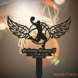 Basketball Memorial Plaque Stake - Sports Memorial For Garve - Grave Marker Human - Basketball Memorial Cross For Grave