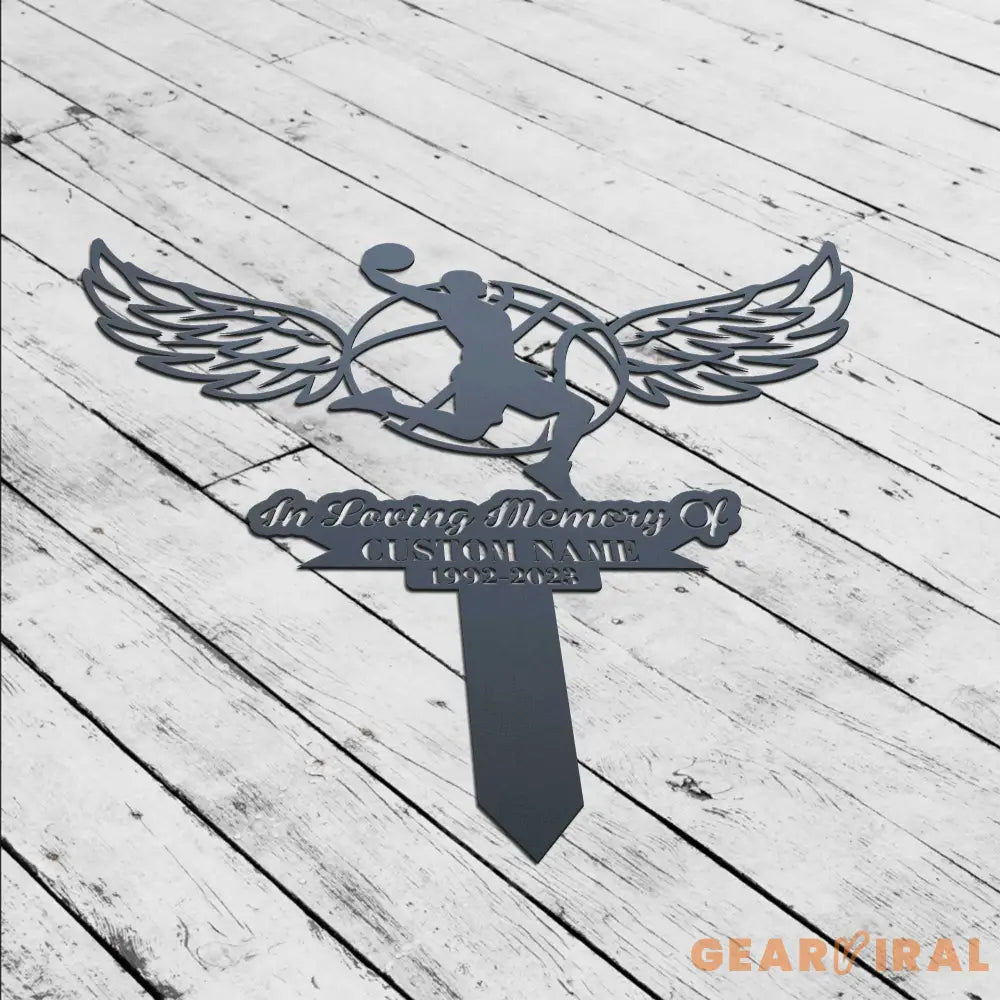 Basketball Memorial Plaque Stake - Sports Memorial For Garve - Grave Marker Human - Basketball Memorial Cross For Grave
