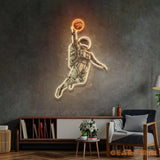 Basketball Shot Astronaut Led Neon Acrylic Artwork