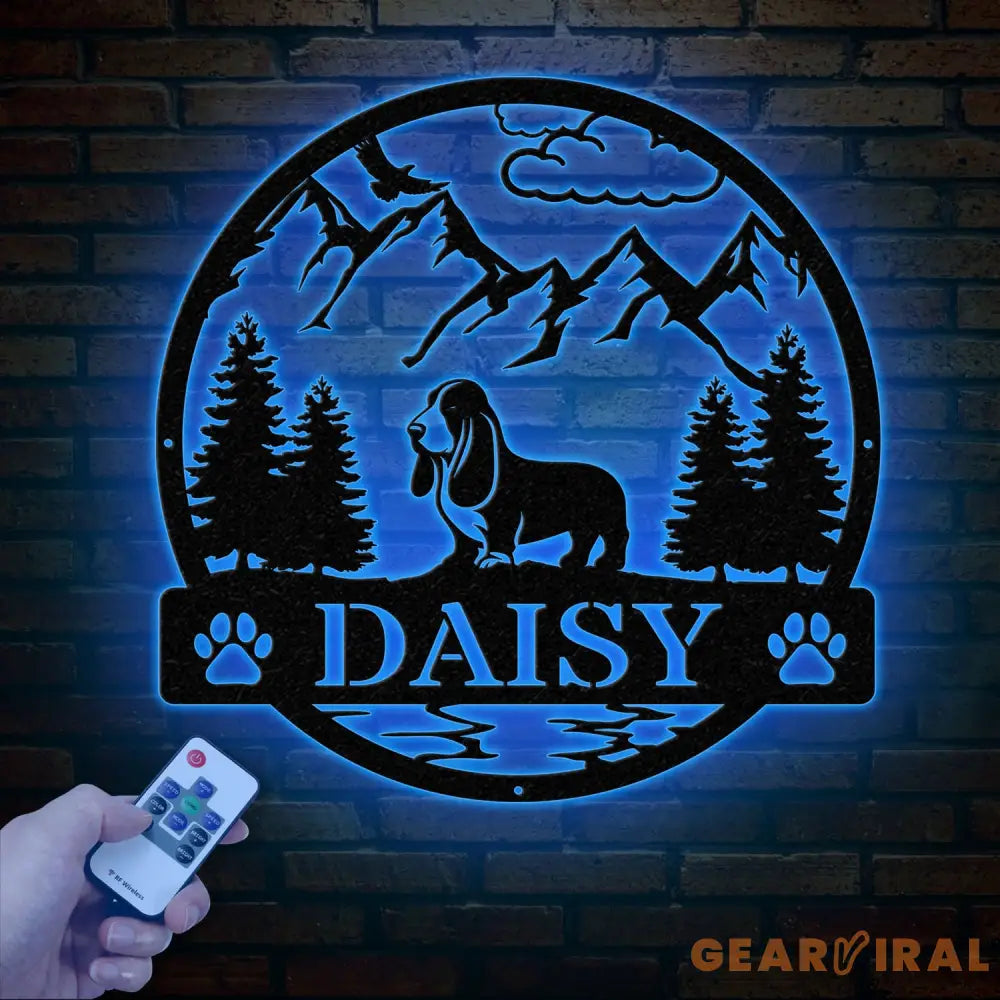 Basset Hound Metal Sign Custom Dog Name Sign Dog Memorial Gift Basset Hound Wall Decor Dog Lovers Wall Art Pet Lover