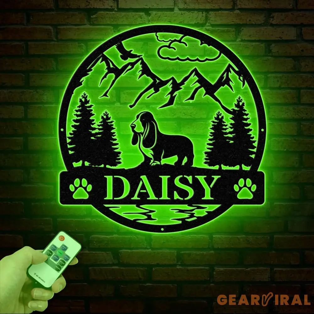 Basset Hound Metal Sign Custom Dog Name Sign Dog Memorial Gift Basset Hound Wall Decor Dog Lovers Wall Art Pet Lover