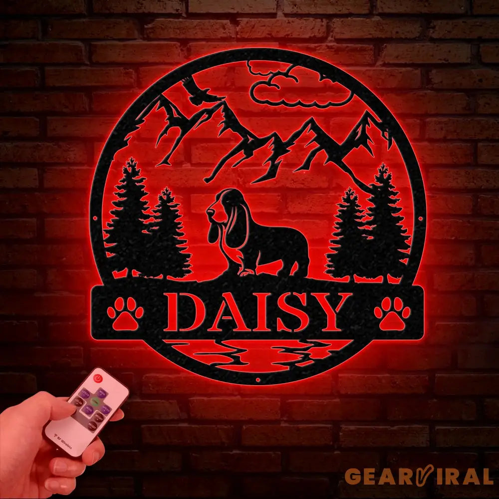 Basset Hound Metal Sign Custom Dog Name Sign Dog Memorial Gift Basset Hound Wall Decor Dog Lovers Wall Art Pet Lover