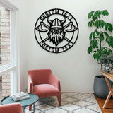 Battle Axe Viking Monogram - Premium Metal Sign - Monogram Metal Sign, Personalized Family Name Led Metal Sign, Address Wall Art