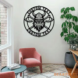 Battle Axe Viking Monogram - Premium Metal Sign - Monogram Metal Sign Personalized Family Name Led Metal Sign Address