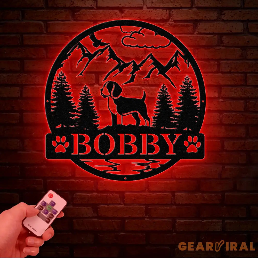 Beagel Metal Sign Custom Dog Name Sign Hunting Dog Custom Sign Beagel Wall Decor Dog Lovers Wall Art Pet Lover Gift Dog