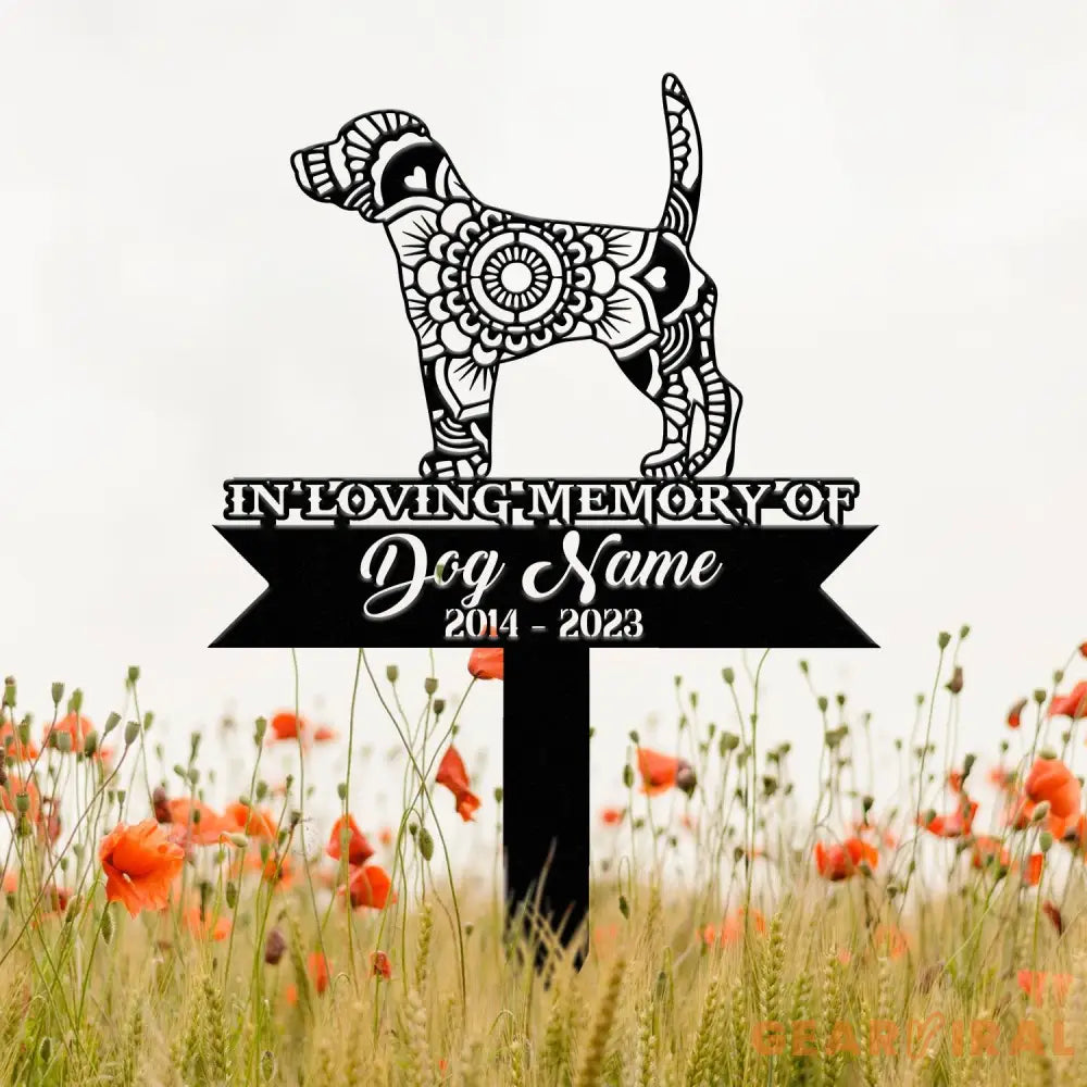 Beagle Mandala Garden Stake Metal Zentangle Dog Yard Art Pet Loss Memorial Custom Beagle Grave Marker Dog Sympathy Gifts