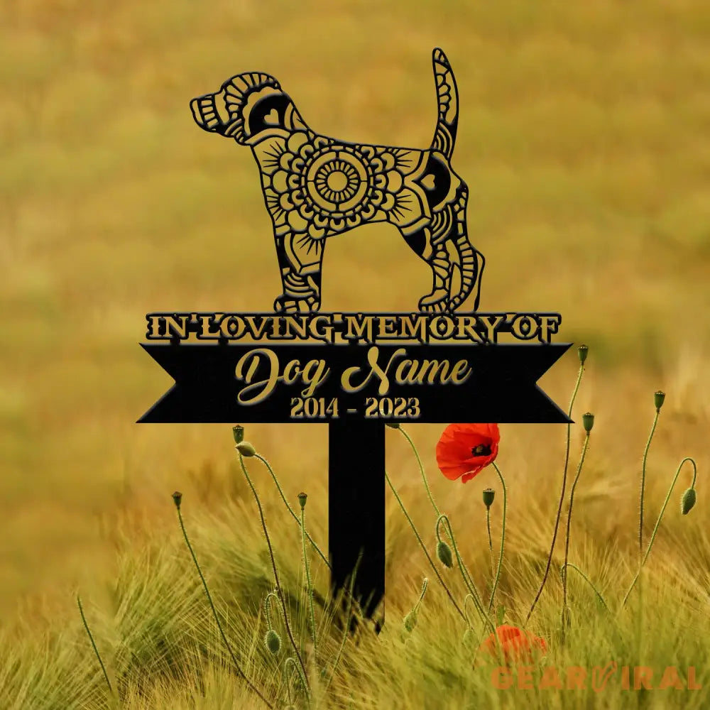 Beagle Mandala Garden Stake Metal Zentangle Dog Yard Art Pet Loss Memorial Custom Beagle Grave Marker Dog Sympathy Gifts