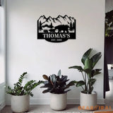 Bear Family Name monogram Custom BearSign Personalized Metal Sign Bear Wall Decor Custom Metal Sign Housewarming Gift