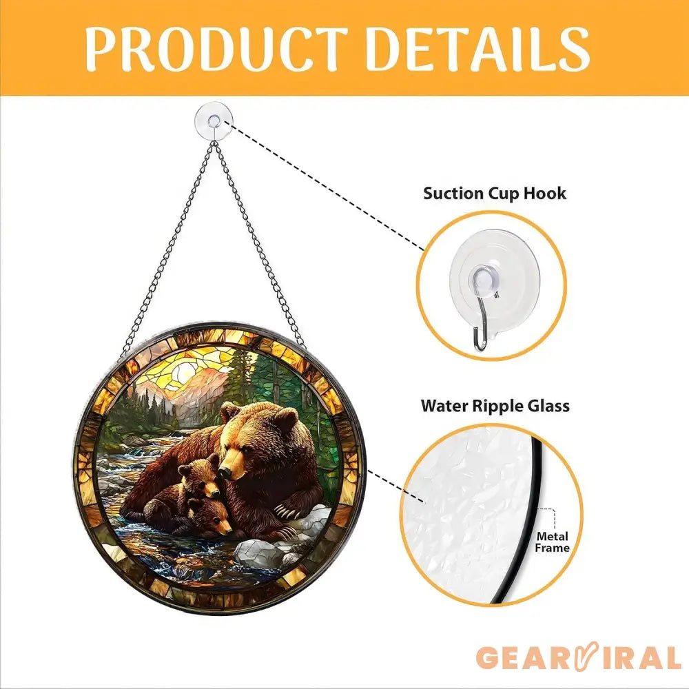 Bear Suncatcher Woodland Suncatcher Black Bear Window Decor Bear Ornament Wildlife Suncatcher Bear Glass Suncatcher
