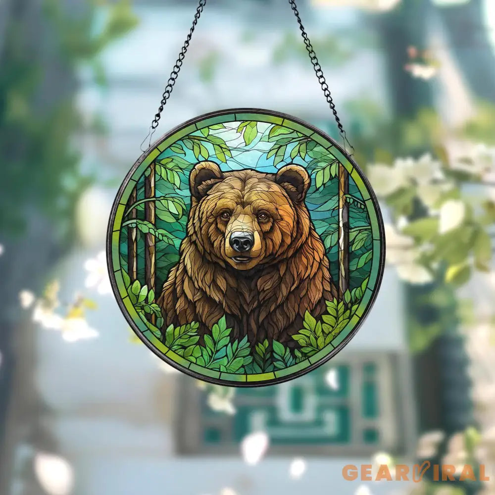 Bear Suncatcher Woodland Suncatcher Black Bear Window Decor Bear Ornament Wildlife Suncatcher Bear Glass Suncatcher