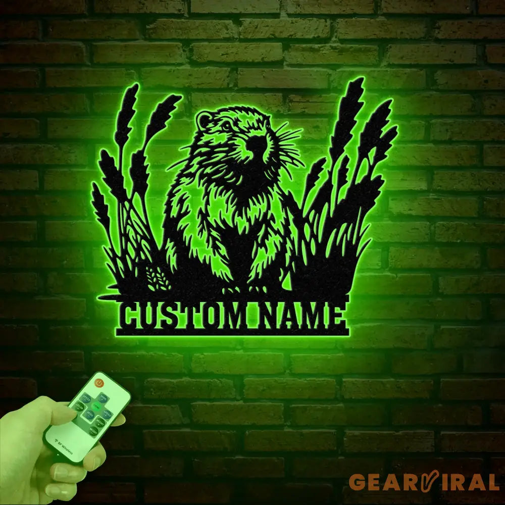 Beaver Cabin Sign Personalized Metal Beaver Sign Cabin Decor Outdoor Bear Decor Rustic Cabin Beaver Sign Metal Monogram