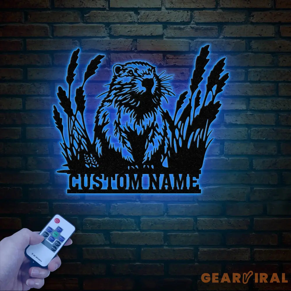 Beaver Cabin Sign Personalized Metal Beaver Sign Cabin Decor Outdoor Bear Decor Rustic Cabin Beaver Sign Metal Monogram