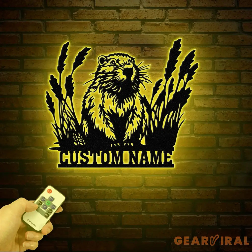 Beaver Cabin Sign Personalized Metal Beaver Sign Cabin Decor Outdoor Bear Decor Rustic Cabin Beaver Sign Metal Monogram