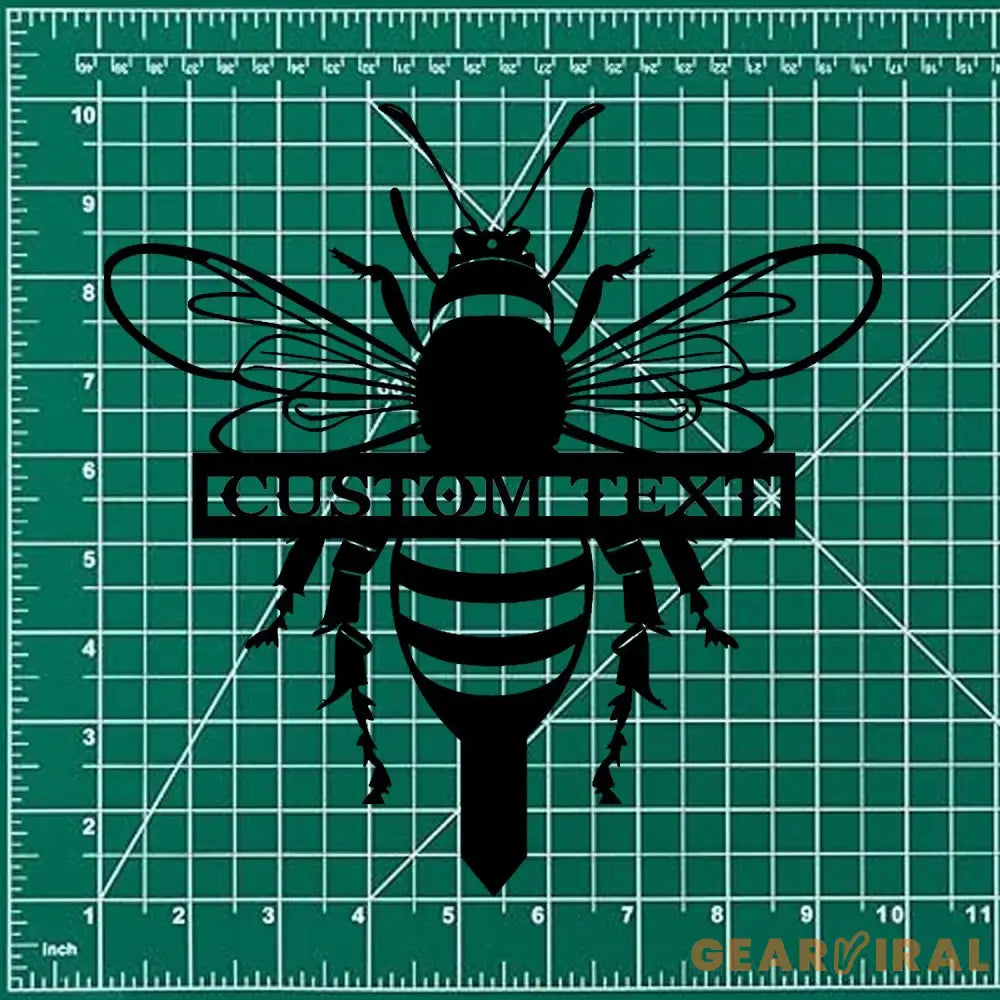 Bee Garden Sign Metal Stake Personalized Bee Family Name Yard Sign Outdoor Door Garden Decor Bee Metal Sign Gift for