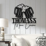 Beer Bar Metal Sign Personalized Bar Sign Custom Pub Decor Metal Wall Art for Man Cave Home Bar Sign Bar Name Plaque