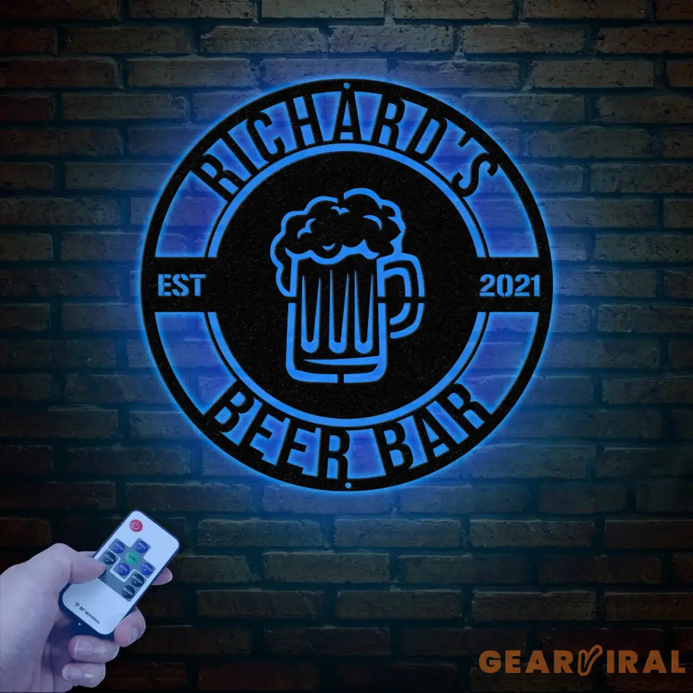 Beer Bar Metal Sign Personalized Bar Sign Custom Pub Decor Metal Wall Art for Man Cave Home Bar Sign Bar Name Plaque