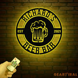 Beer Bar Metal Sign Personalized Bar Sign Custom Pub Decor Metal Wall Art for Man Cave Home Bar Sign Bar Name Plaque