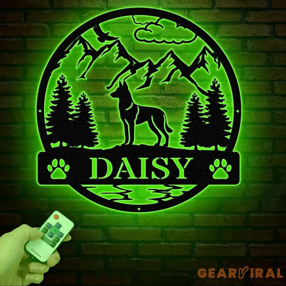 Belgian Malinois Metal Sign Custom Dog Name Sign Hunting Dog Custom Sign Belgian Malinois Wall Decor Dog Lovers Wall