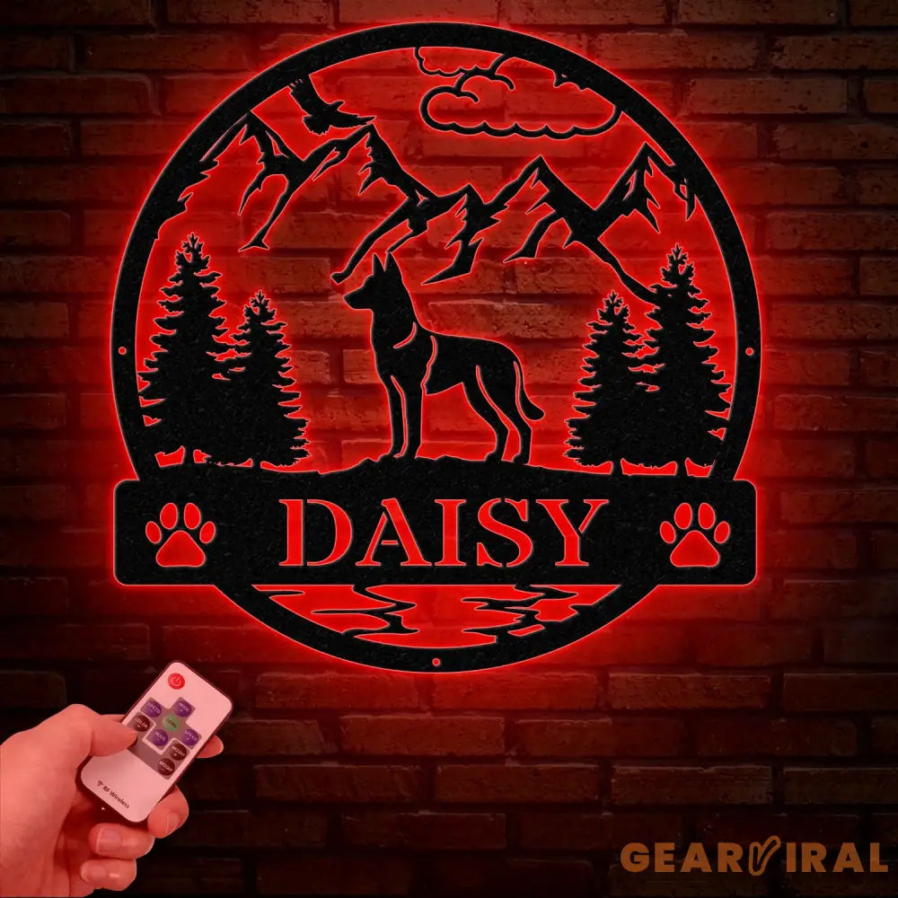 Belgian Malinois Metal Sign Custom Dog Name Sign Hunting Dog Custom Sign Belgian Malinois Wall Decor Dog Lovers Wall