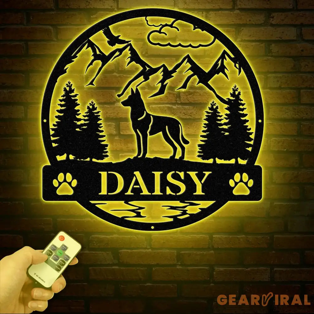 Belgian Malinois Metal Sign Custom Dog Name Sign Hunting Dog Custom Sign Belgian Malinois Wall Decor Dog Lovers Wall