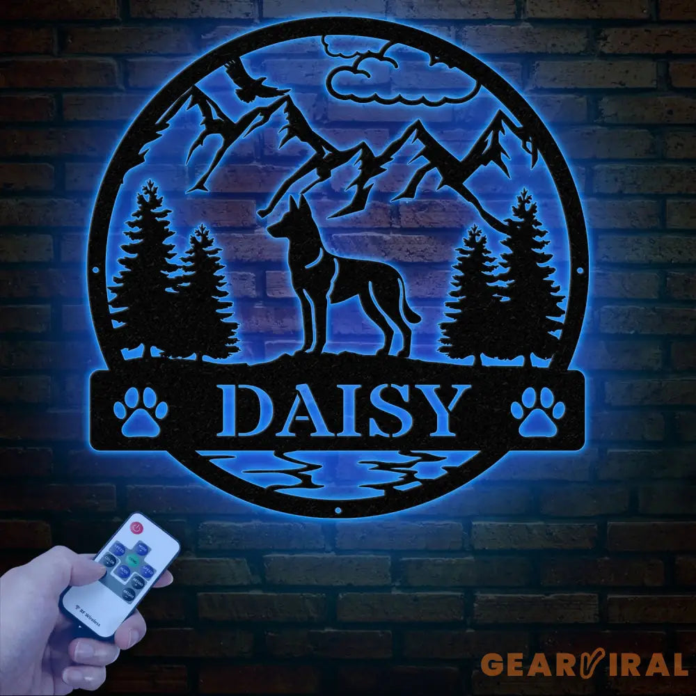 Belgian Malinois Metal Sign Custom Dog Name Sign Hunting Dog Custom Sign Belgian Malinois Wall Decor Dog Lovers Wall