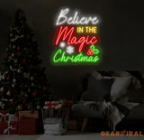 Believe in the Magic of Christmas Neon Sign Holiday LED Wall Light Christmas Decor Sign for Home Custom Festive