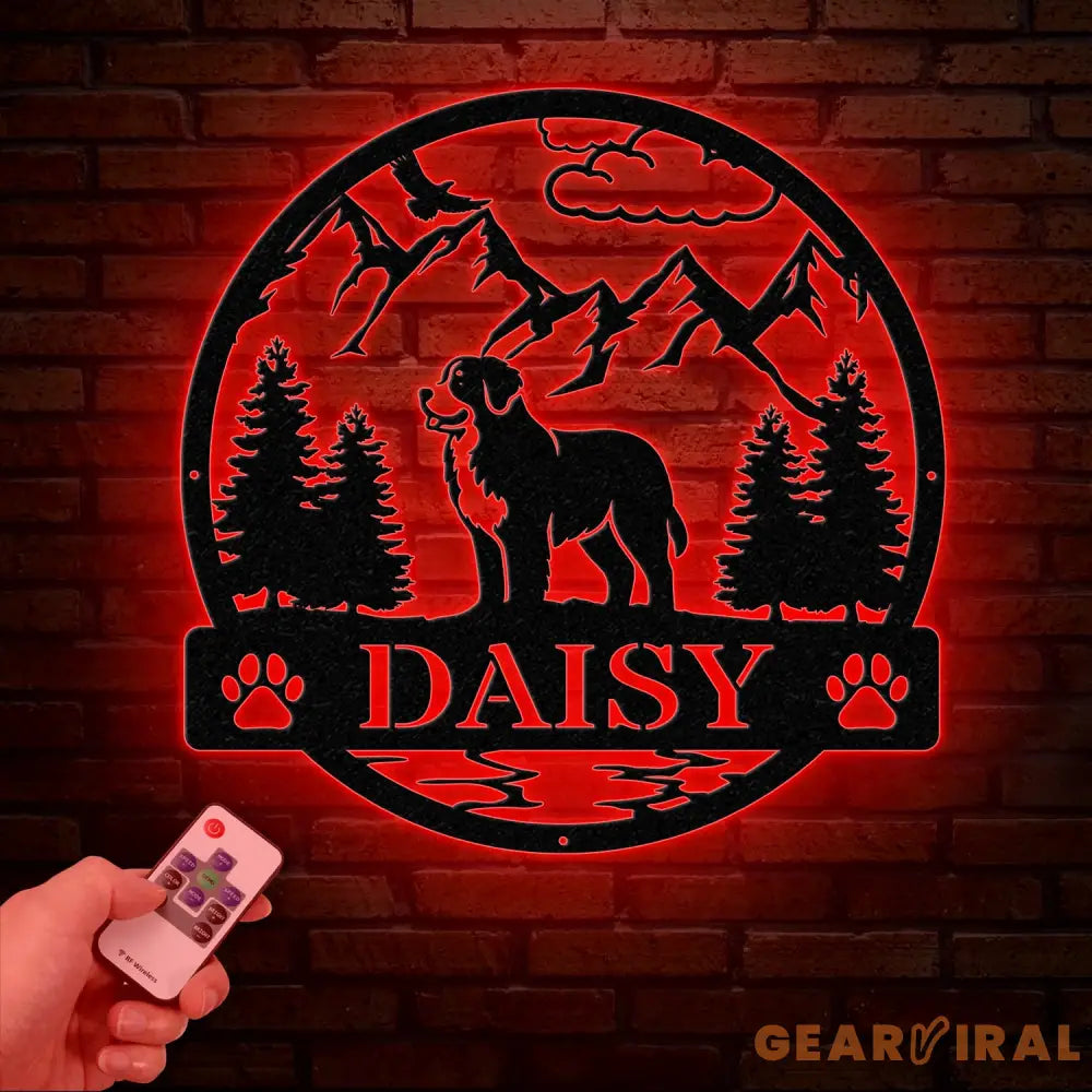 Bernes Mountain Metal Sign Custom Dog Name Sign Dog Memorial Gift Bernes Mountain Wall Decor Dog Lovers Wall Art Pet