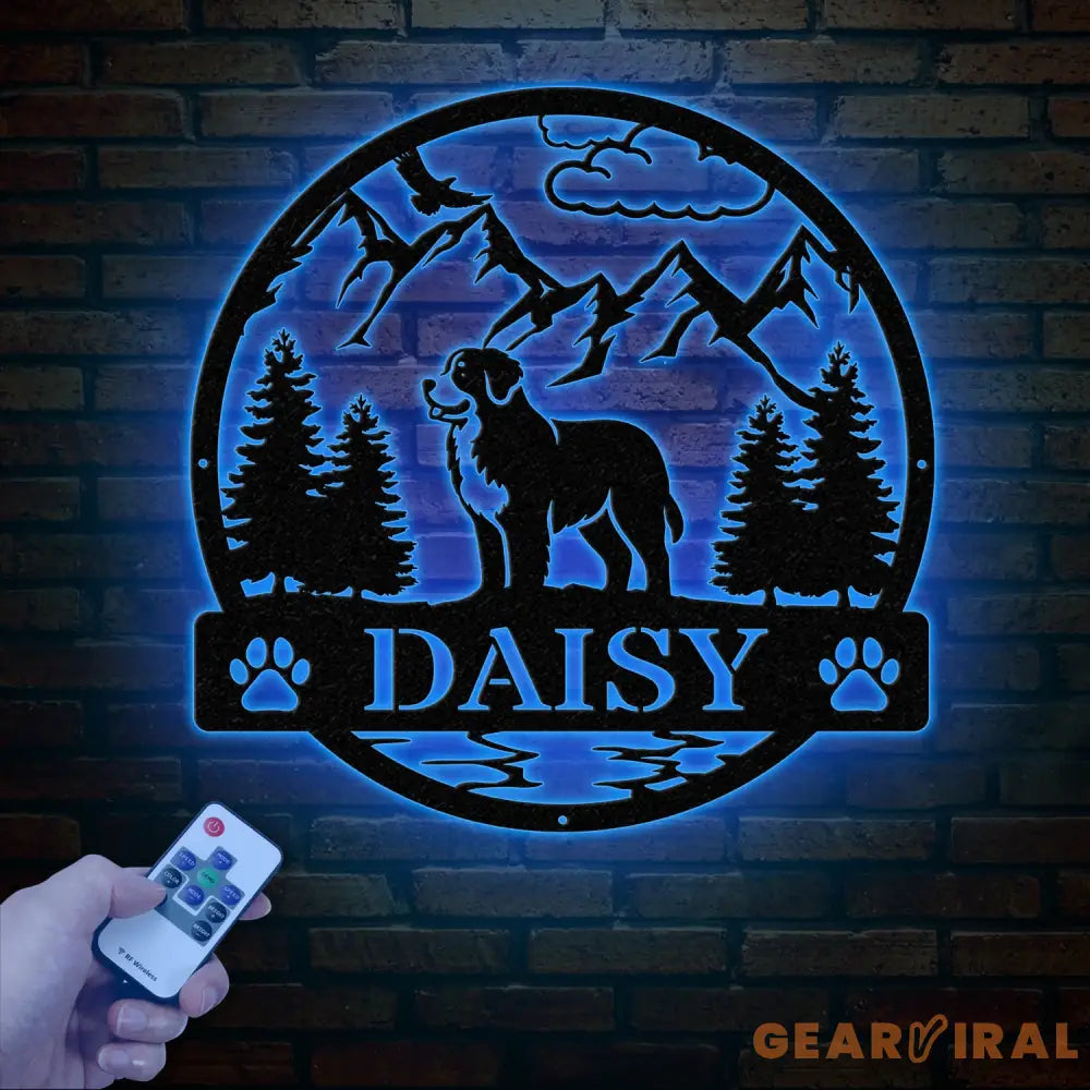 Bernes Mountain Metal Sign Custom Dog Name Sign Dog Memorial Gift Bernes Mountain Wall Decor Dog Lovers Wall Art Pet