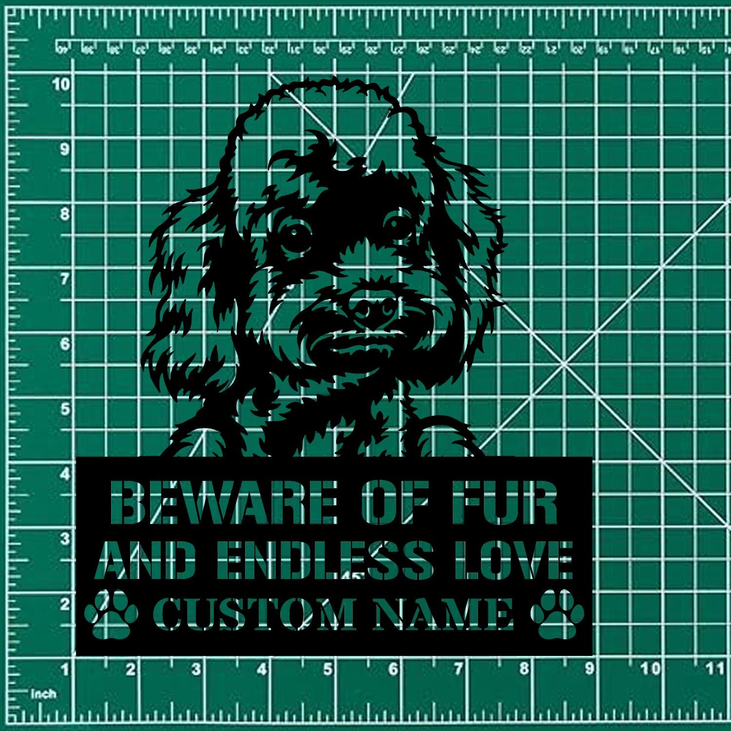 Beware of Poodle Metal Name Sign With LED Lights, Personalized Letter Last Name, Dog Lover Metal Sign, Dog Metal sign Housewarming Monogram