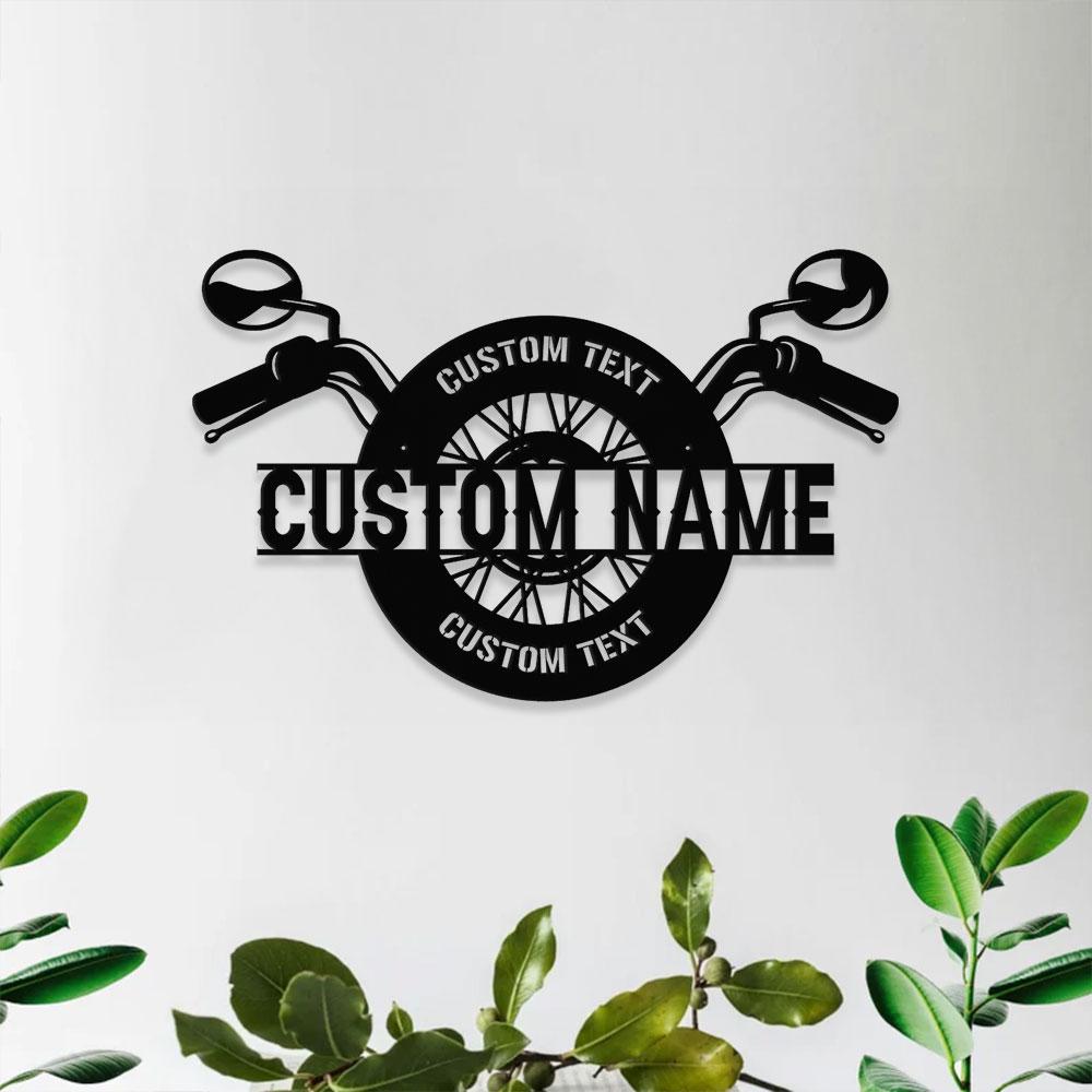 Biker Name Metal Sign, Personalized Family Name Metal Sign, Outdoor Door Decor,  Biker Sign Wall Art, Housewarming, Gift for him