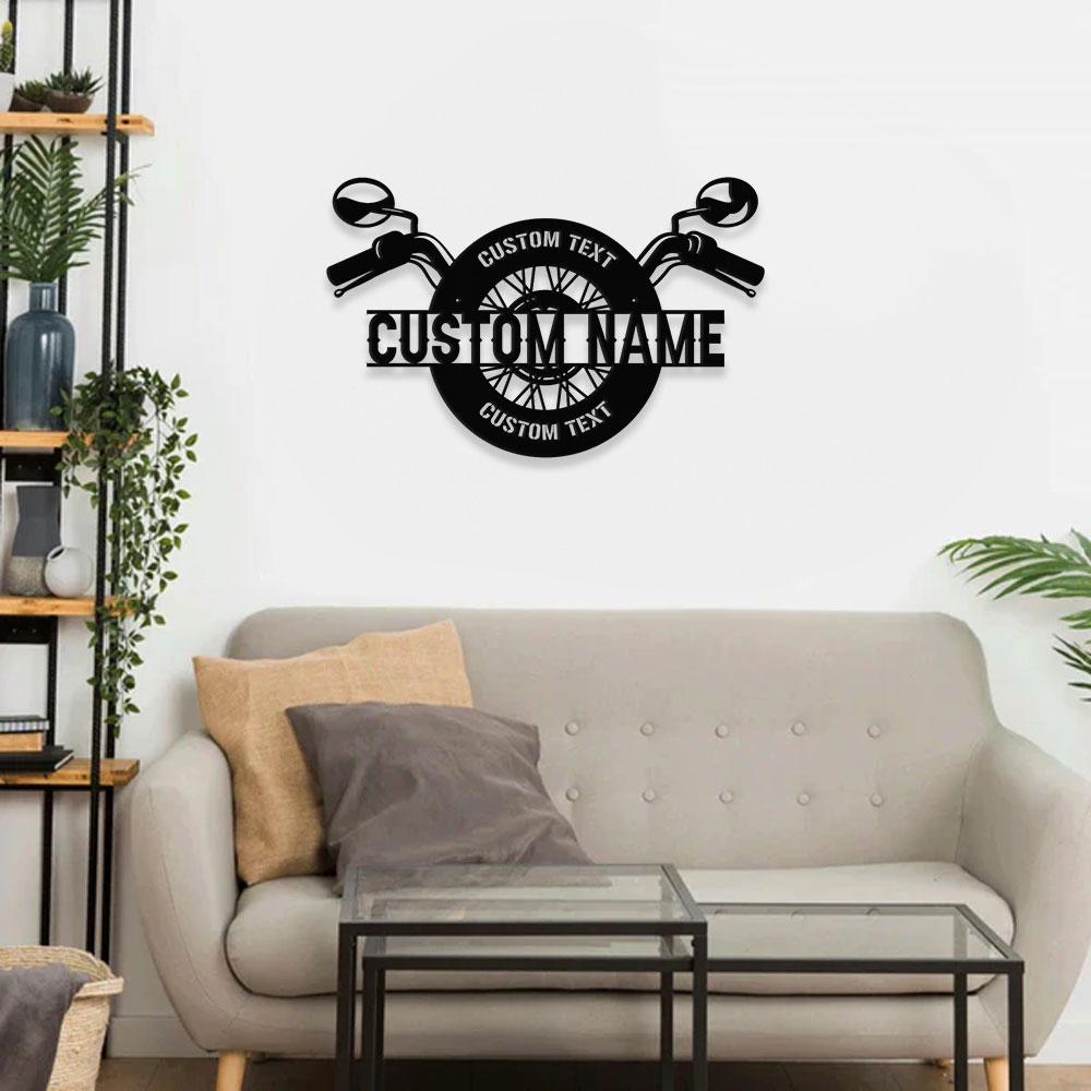 Biker Name Metal Sign, Personalized Family Name Metal Sign, Outdoor Door Decor,  Biker Sign Wall Art, Housewarming, Gift for him