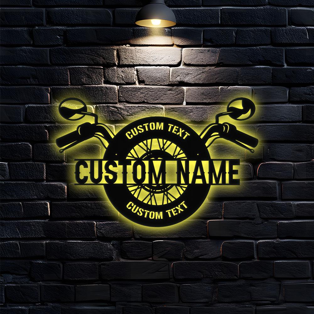 Biker Name Metal Sign, Personalized Family Name Metal Sign, Outdoor Door Decor,  Biker Sign Wall Art, Housewarming, Gift for him