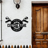 Biker Name Metal Sign Personalized Family Name Metal Sign Outdoor Door Decor Biker Sign Wall Art Housewarming Gift for