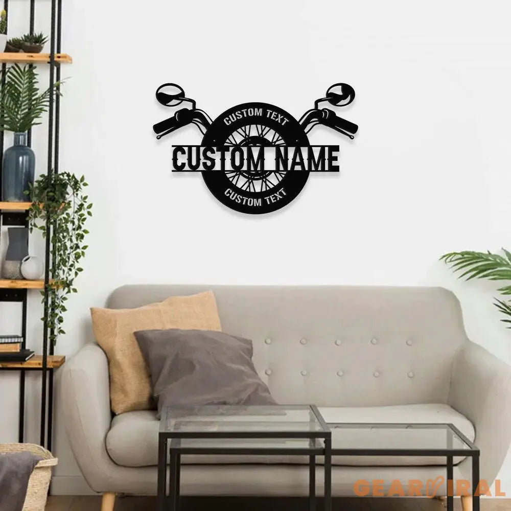 Biker Name Metal Sign Personalized Family Name Metal Sign Outdoor Door Decor Biker Sign Wall Art Housewarming Gift for