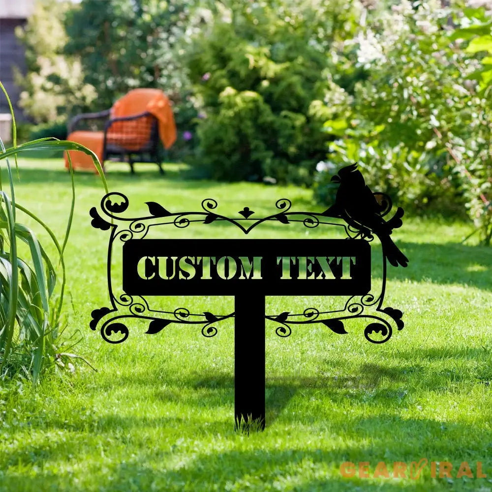 Bird Garden Custom Metal Stake - Garden Decor - Garden Metal Sign - Personalize Garden Metal Sign - Personalized Family
