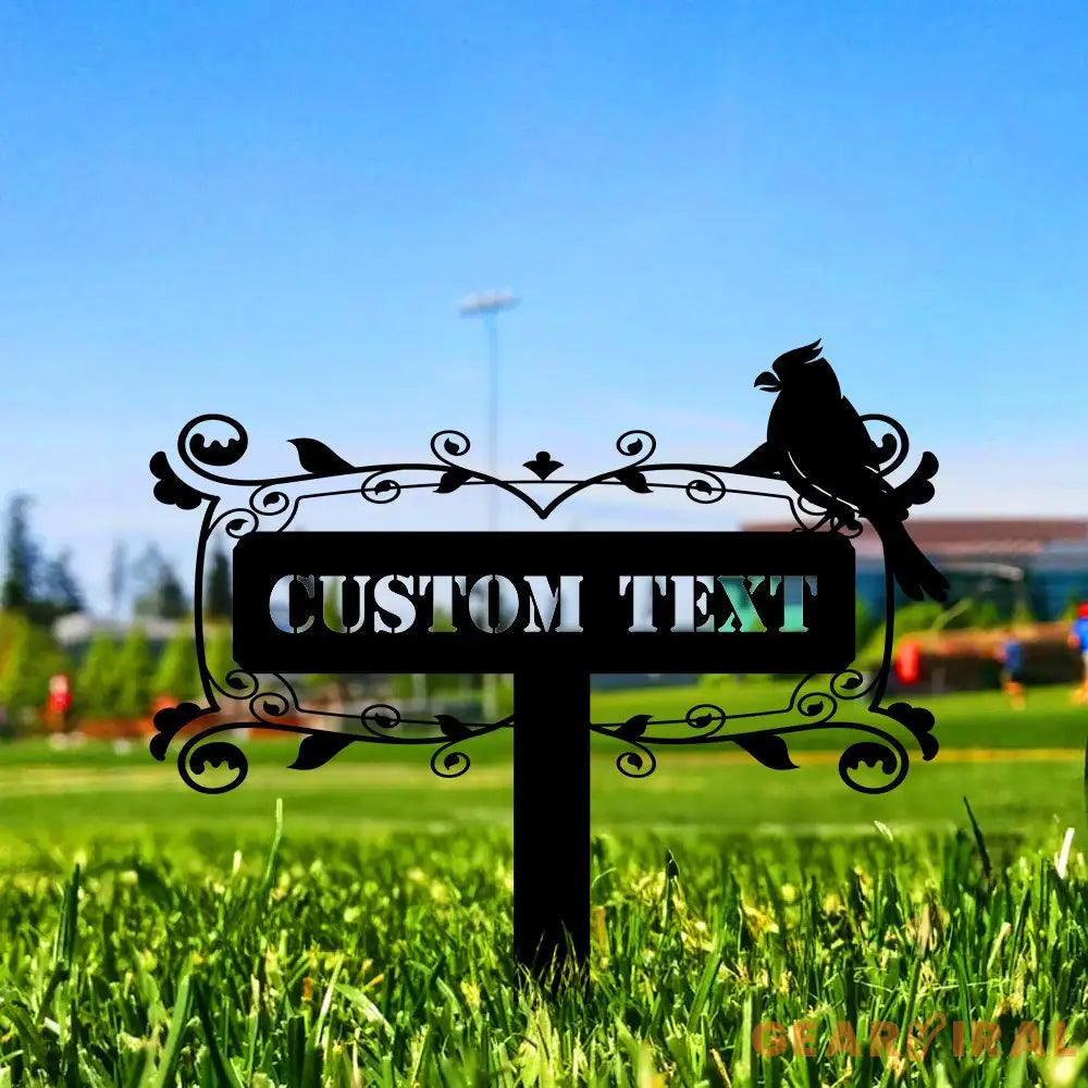 Bird Garden Custom Metal Stake - Garden Decor - Garden Metal Sign - Personalize Garden Metal Sign - Personalized Family