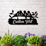 Bird Number Address Metal Sign, Personalized Family Name Metal Sign, Outdoor Door Decor,  Address Wall Art, Perfect Gift for Housewarming