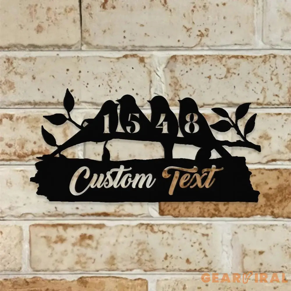 Bird Number Address Metal Sign Personalized Family Name Metal Sign Outdoor Door Decor Address Wall Art Perfect Gift for