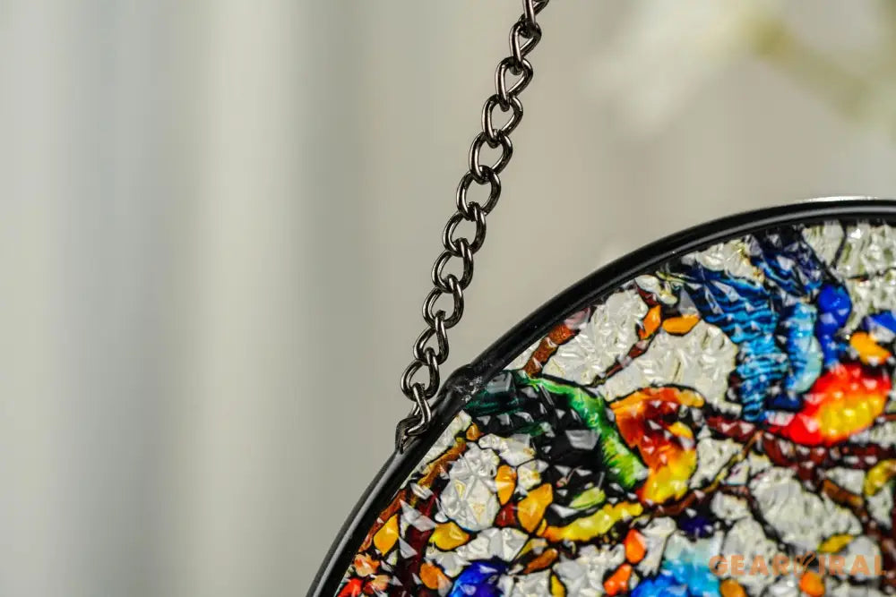 Birds Stained Glass Window Hangings Hummingbird Suncatcher Stained Glass Birds Ornaments Glass Bird Decor for Home Gift