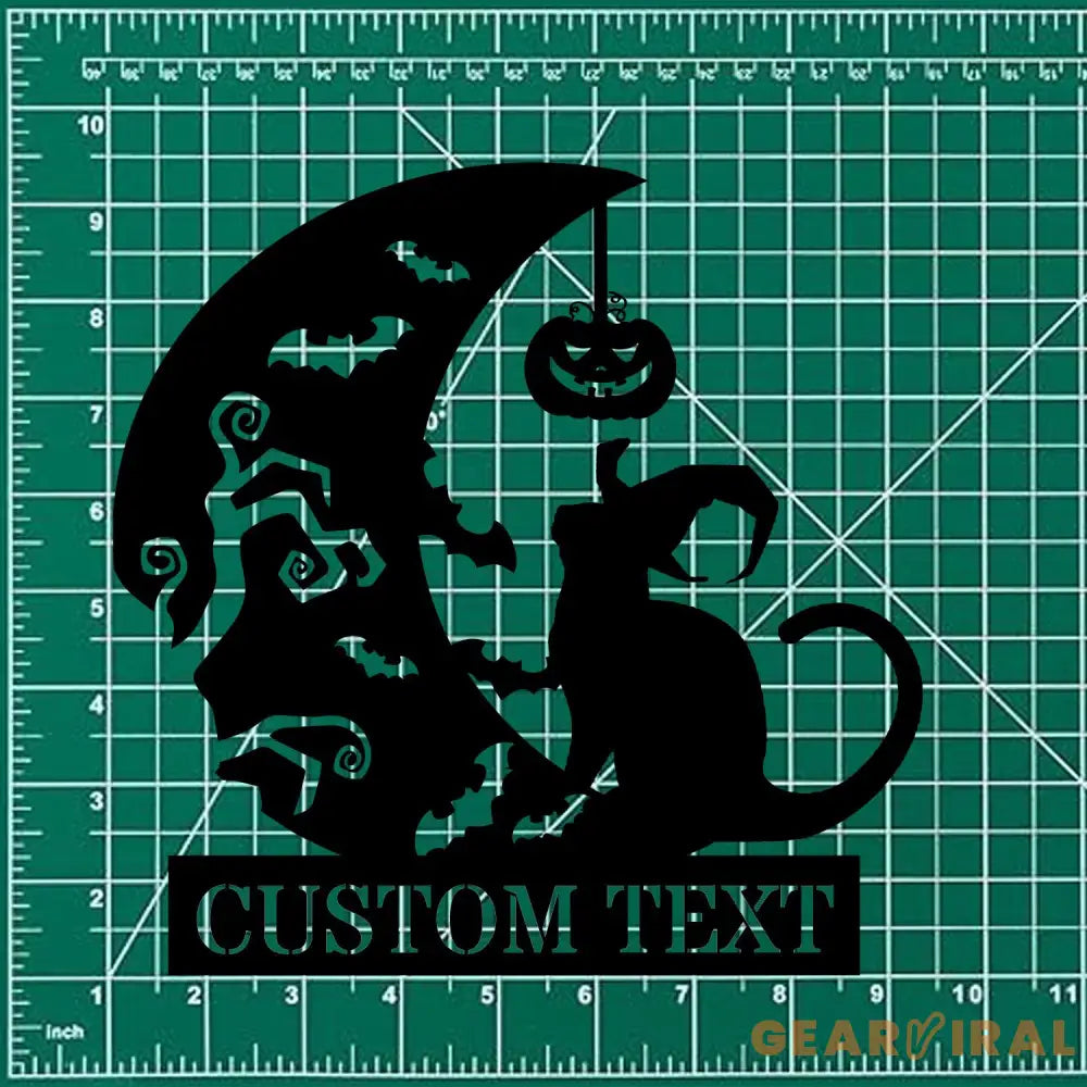 Black Cat Metal Sign Halloween Spider Decorative Name Sign Personalized Split Letter Last Name Halloween Sign Outdoor