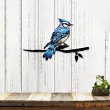 Blue Jay Metal Bird Yard Garden Art Metal Yard Art Tree sign Memorial Sign Bird Lover Gifts Patio Decor Christmas Gifts