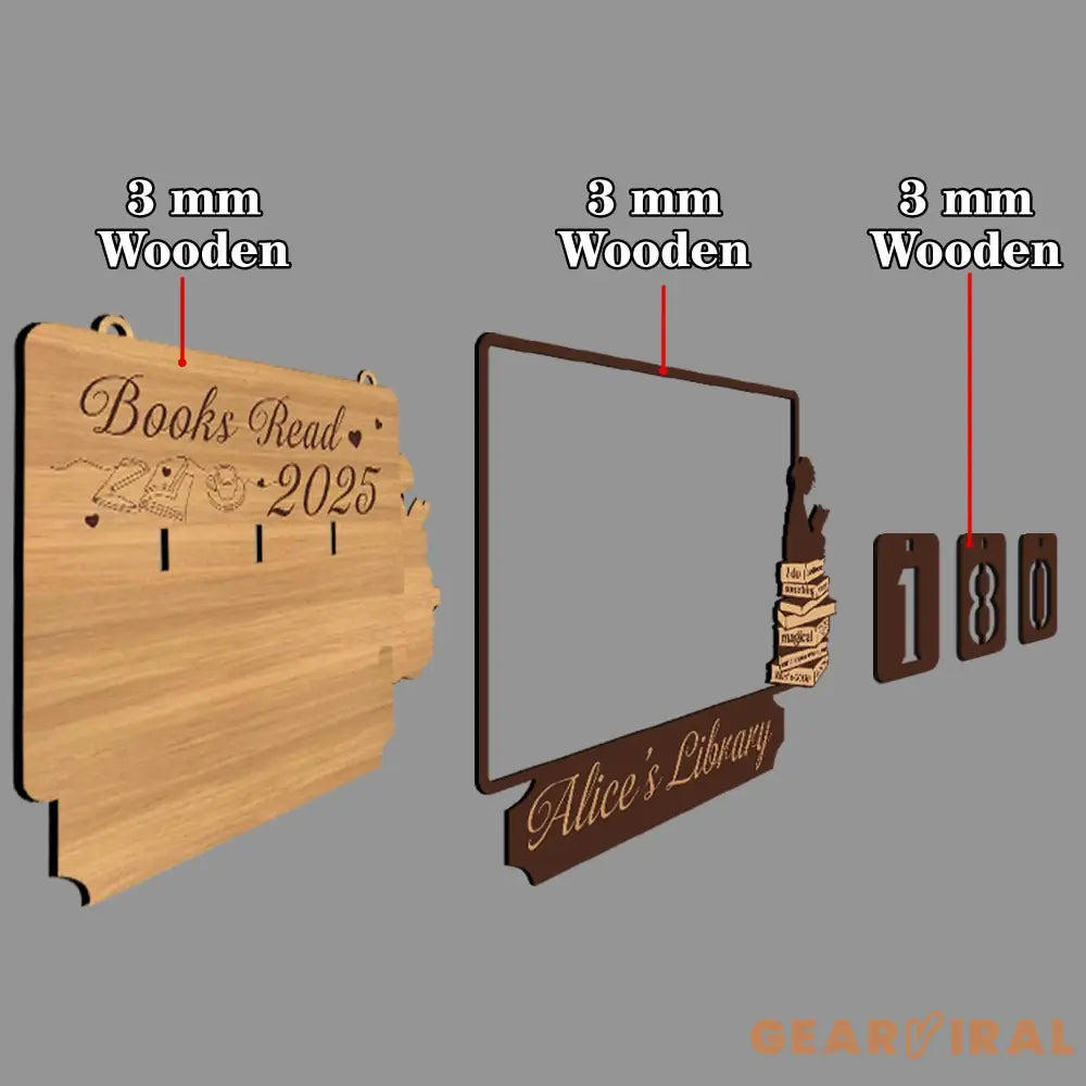 Books Read This Year Tracker – Custom bookshelf counter, unique bookish gift for readers, reading challenge, Yearly bookshelf counter