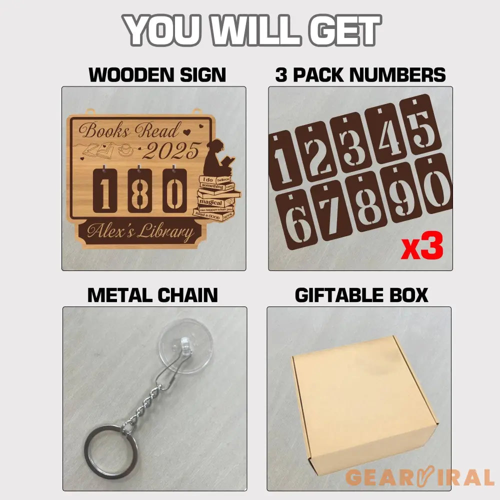 Books Read This Year Tracker – Custom bookshelf counter, unique bookish gift for readers, reading challenge, Yearly bookshelf counter