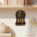 Books Read This Year Tracker – Gothic Skeleton Reading Sign, Just One More Chapter Library Counter, Spooky Book Lover Gift, Book Funny Quote