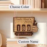 Books Read This Year Tracker – Space Shuttle and Planets Design, Cosmic Bookshelf Counter, Unique Gift for Readers, Yearly Reading Challenge